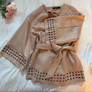 Zara Suede Kimono Slip in Mauve